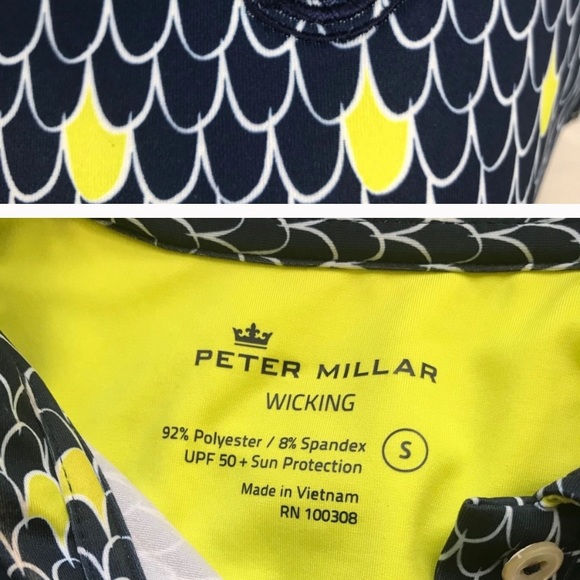 Peter Millar Navy/neon print UPF 50 wickin… - Picture 2 of 5